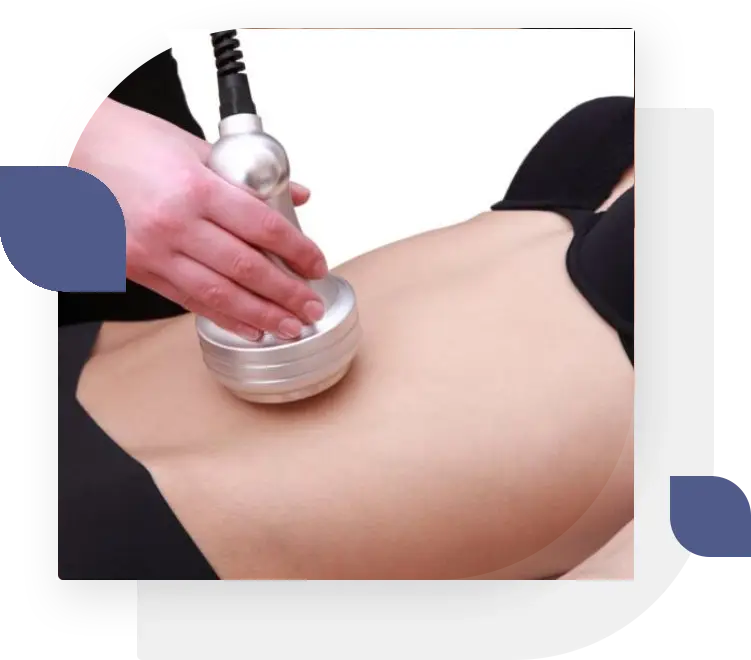 A person is using an ultrasound device on their stomach.