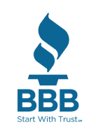 A blue logo for the better business bureau.